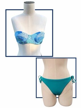 ECHO New York 2-Piece Havana Geo/Tribal Top with Caribbean Sea Side Tie Bottoms